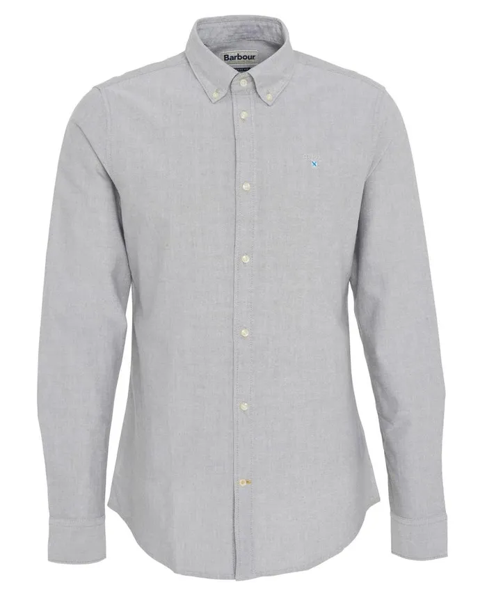 Oxford Tailored LongSleeved Shirt Pale Sage Men Barbour Shirts