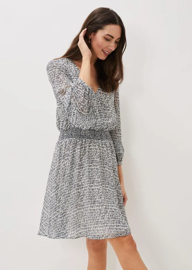 Paige Abstract Print Dress Navyivory Women Phase Eight Dresses