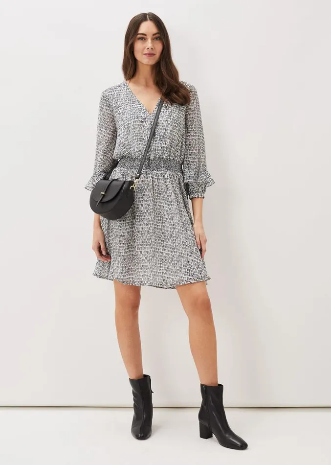 Paige Abstract Print Dress Navyivory Women Phase Eight Dresses