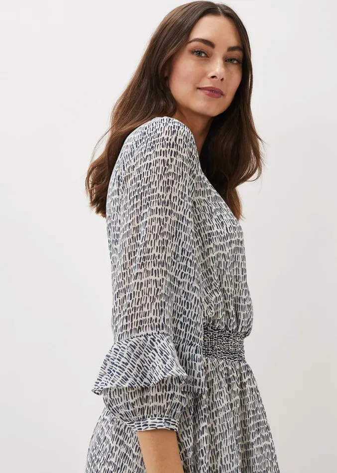 Paige Abstract Print Dress Navyivory Women Phase Eight Dresses