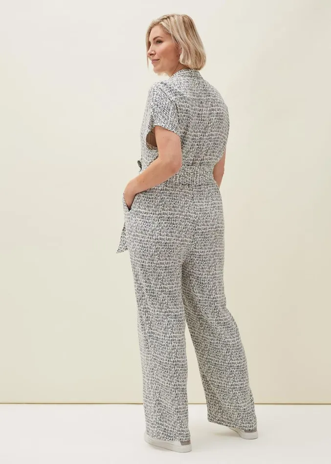 Paige Abstract Print Jumpsuit Navyivory Women Phase Eight Dresses