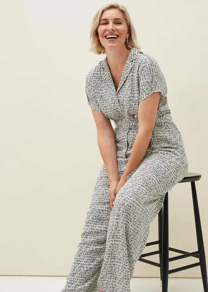 Paige Abstract Print Jumpsuit Navyivory Women Phase Eight Dresses