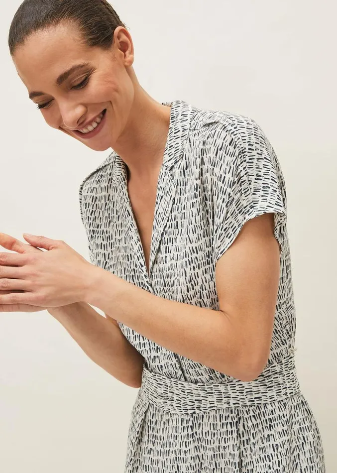 Paige Abstract Print Jumpsuit Navyivory Women Phase Eight Dresses