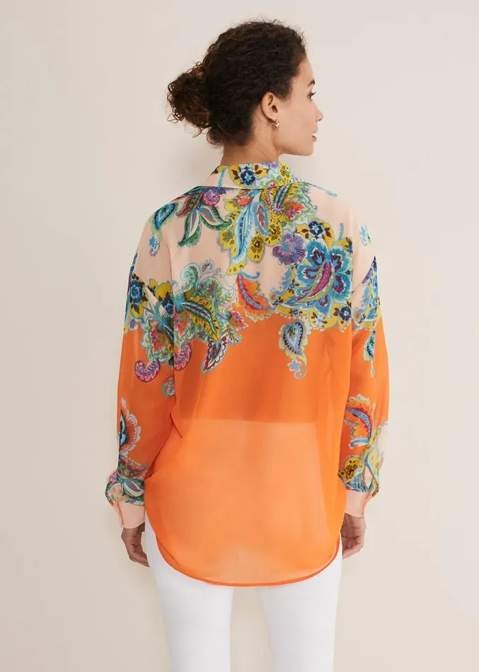 Paisley Placement Shirt Orange Women Phase Eight Shirts and Blouses