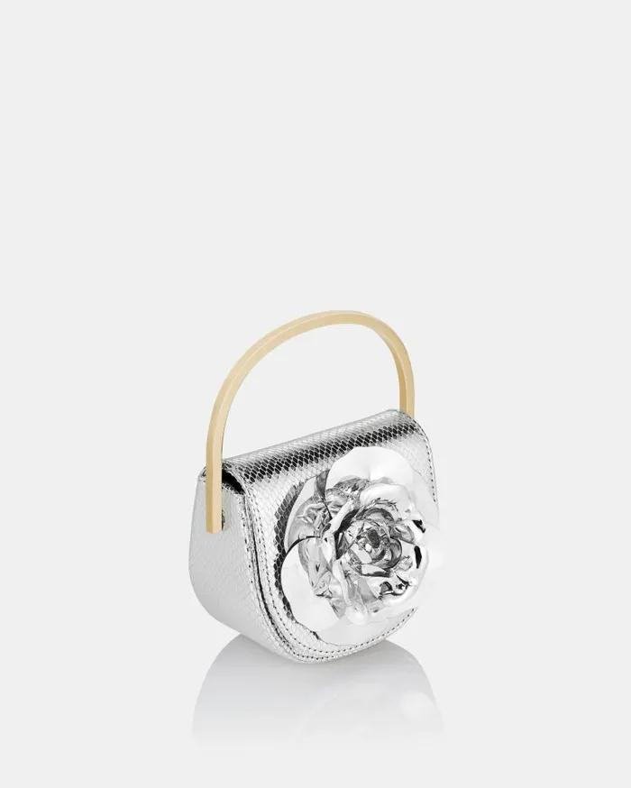 Paris Rose Micro Bag Silver Women Aquazzura Mini Bags