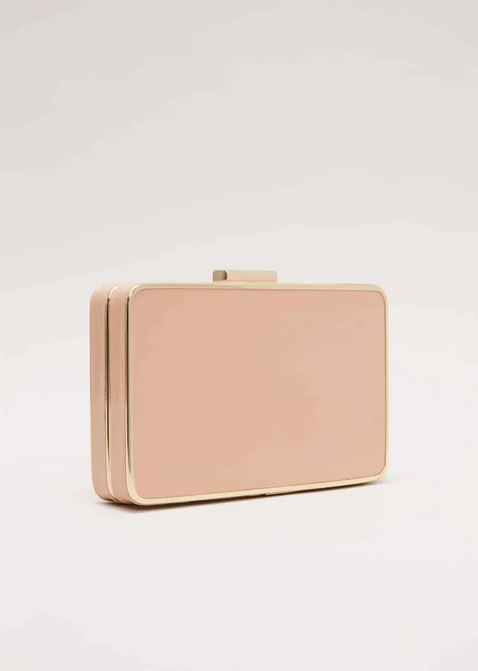 Patent Box Clutch Pale Pink Women Phase Eight Bags and Clutches