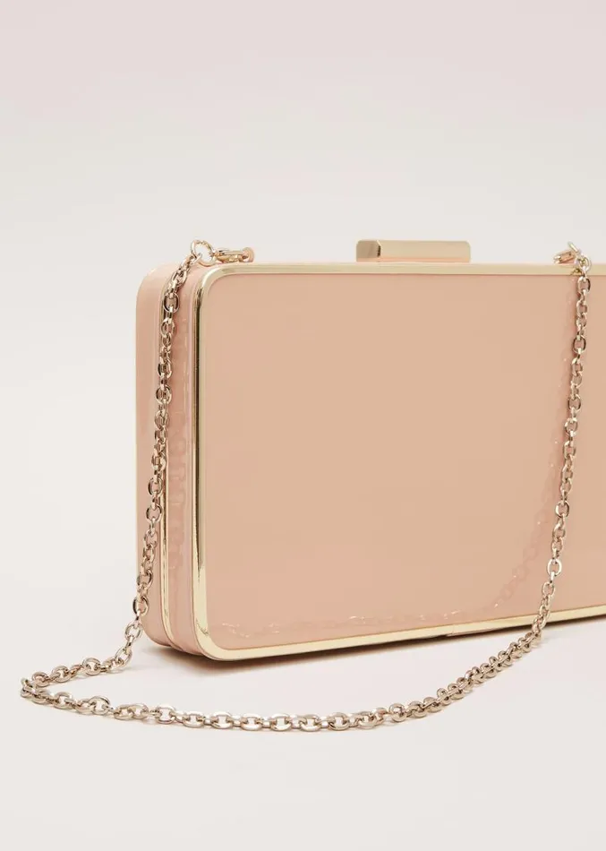Patent Box Clutch Pale Pink Women Phase Eight Bags and Clutches