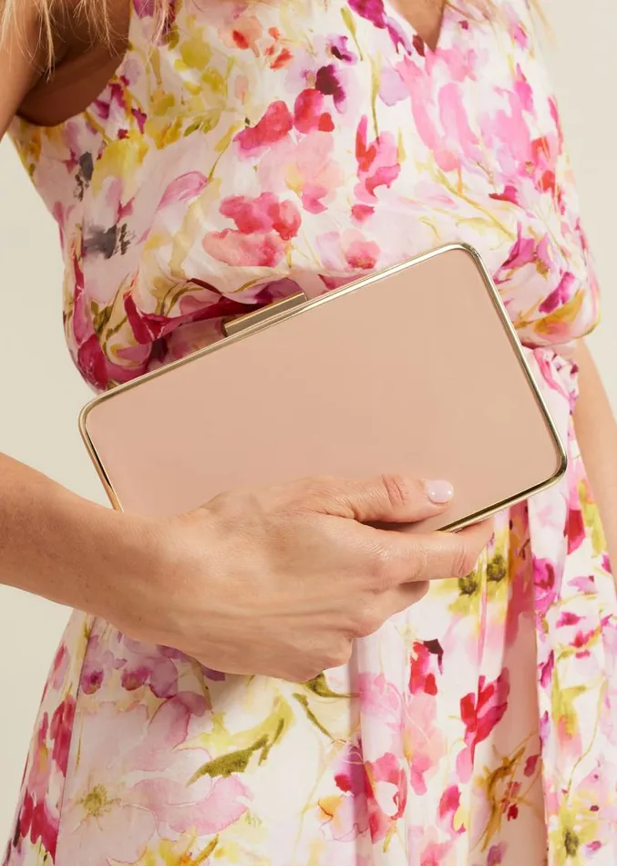 Patent Box Clutch Pale Pink Women Phase Eight Bags and Clutches