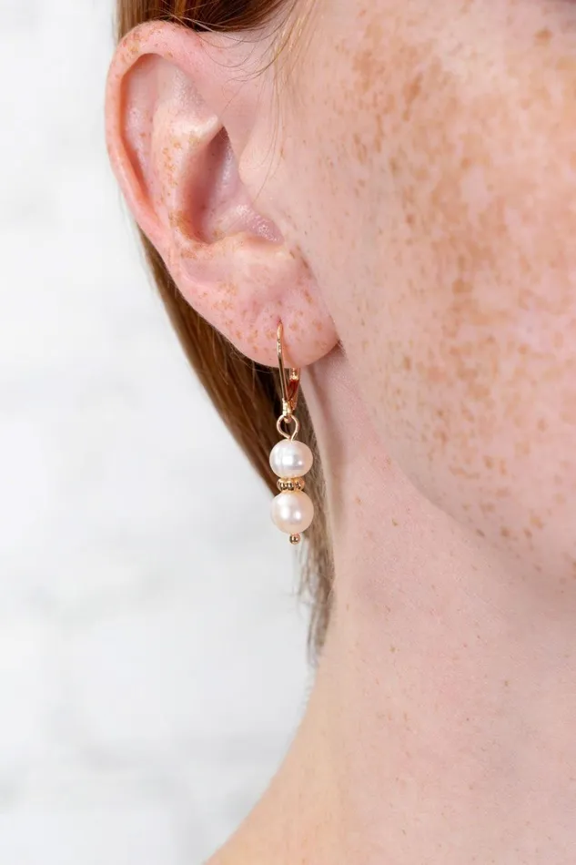 Pearl Drop Earrings Gold Women Brandy Melville Jewelry