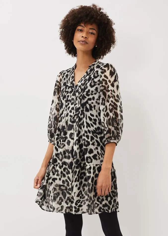 Penele Leopard Print Swing Dress Blackmulti Women Phase Eight Dresses
