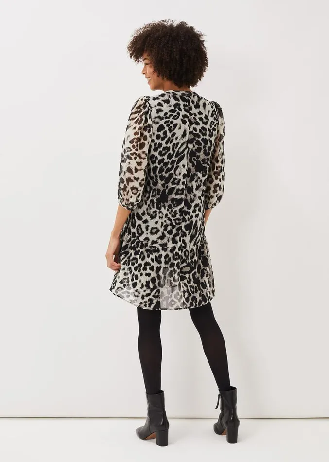 Penele Leopard Print Swing Dress Blackmulti Women Phase Eight Dresses