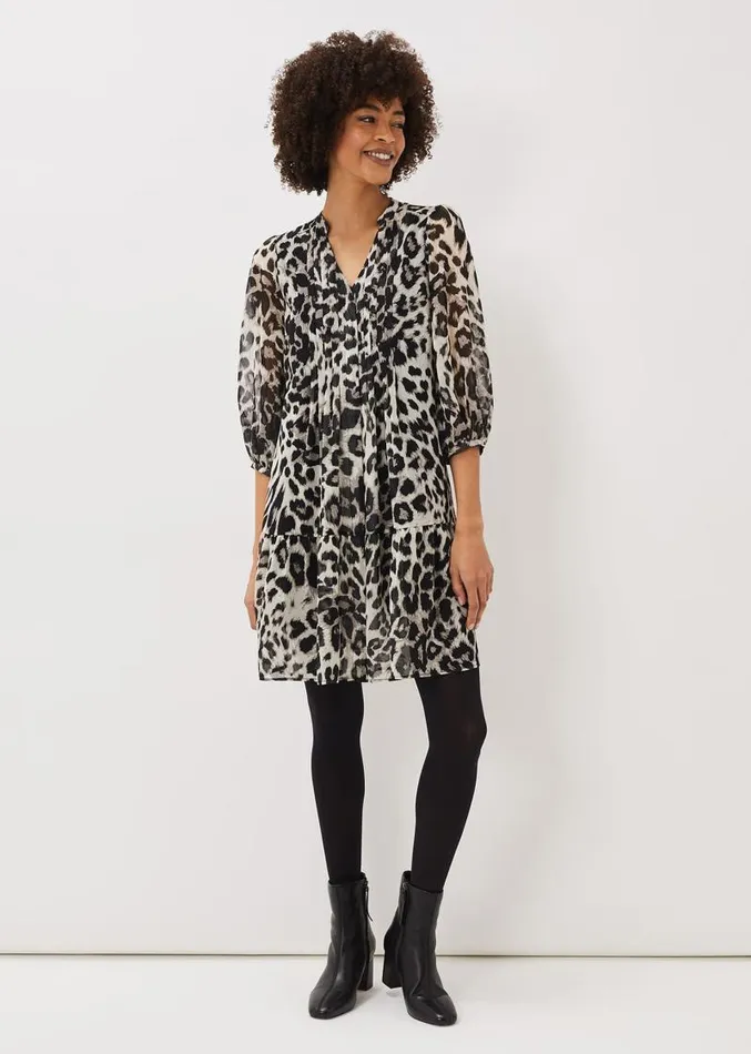 Penele Leopard Print Swing Dress Blackmulti Women Phase Eight Dresses