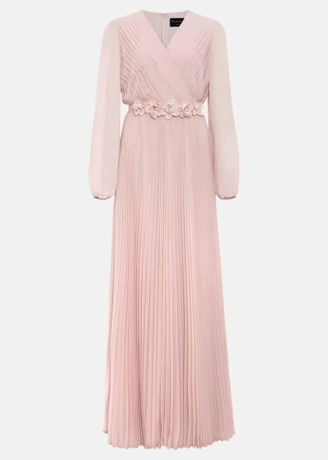 Petite Alecia Pleated Maxi Dress Antique Rose Women Phase Eight Dresses