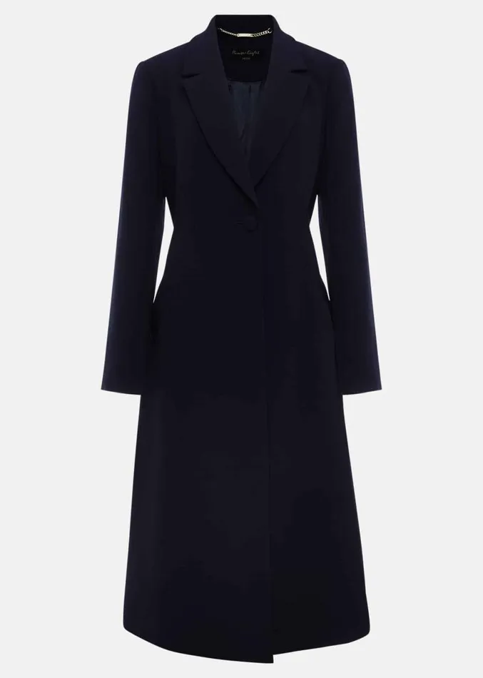 Petite Juliette Crepe Coat Navy Women Phase Eight Coats