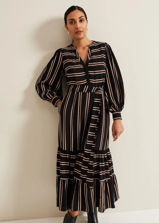 Petite Laura Midaxi Dress Blackmulti Women Phase Eight Dresses