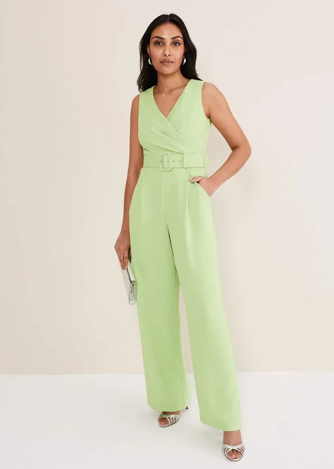 Petite Lissia Green Wide Leg Jumpsuit Apple Green Women Phase Eight Dresses
