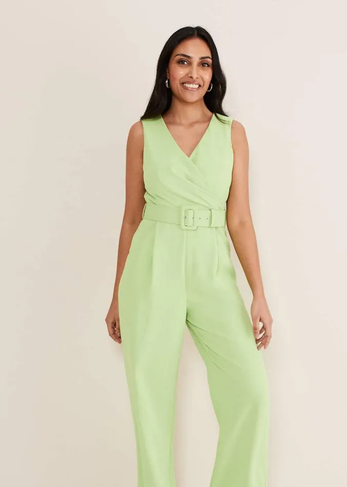 Petite Lissia Green Wide Leg Jumpsuit Apple Green Women Phase Eight Dresses