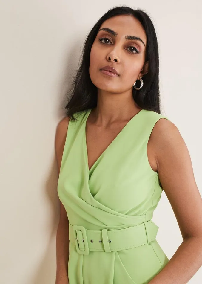Petite Lissia Green Wide Leg Jumpsuit Apple Green Women Phase Eight Dresses