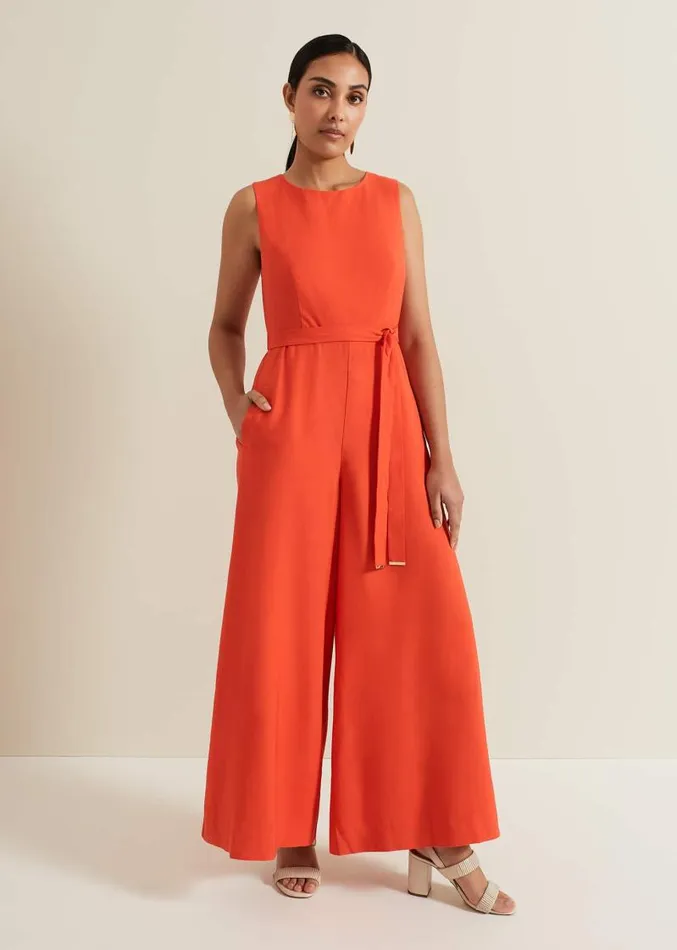 Petite Marta Red Culotte Jumpsuit Red Women Phase Eight Jumpsuits