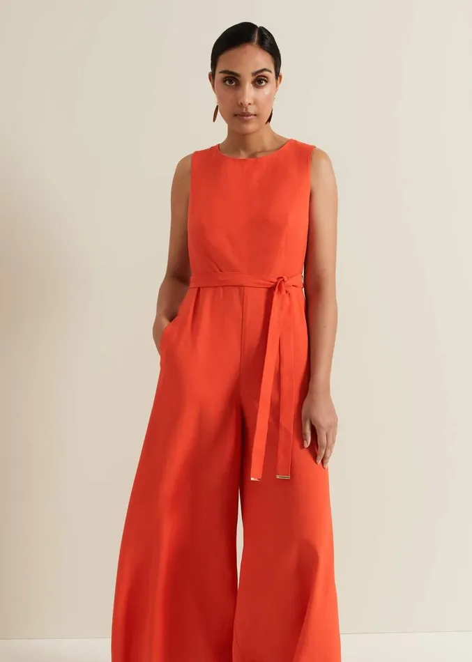 Petite Marta Red Culotte Jumpsuit Red Women Phase Eight Jumpsuits