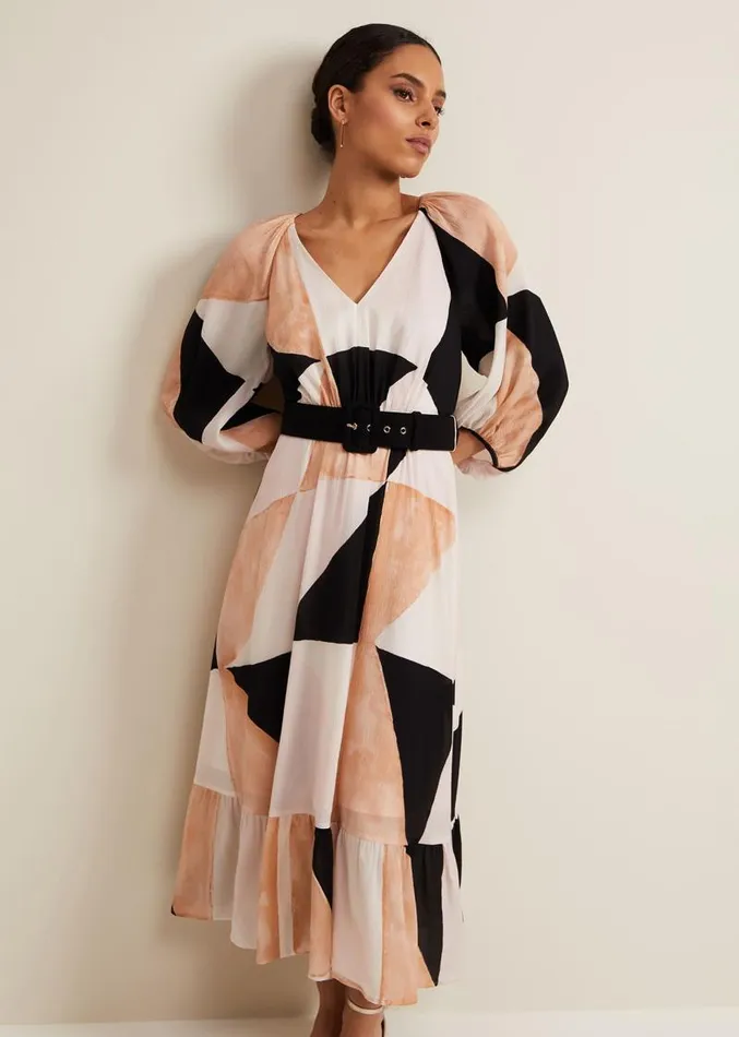 Petite Sophia Colour Block Belted Dress Multicoloured Women Phase Eight Dresses Petite Sophia Colour Block Belted Dress Multicoloured Women Phase Eight Dresses