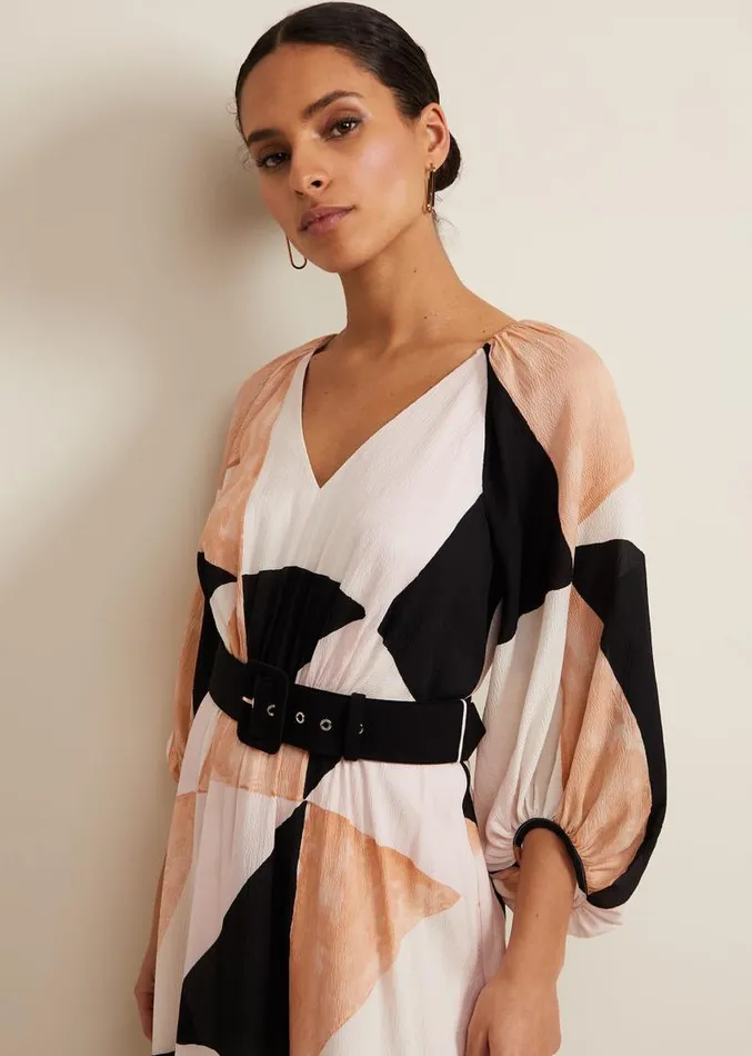 Petite Sophia Colour Block Belted Dress Multicoloured Women Phase Eight Dresses Petite Sophia Colour Block Belted Dress Multicoloured Women Phase Eight Dresses