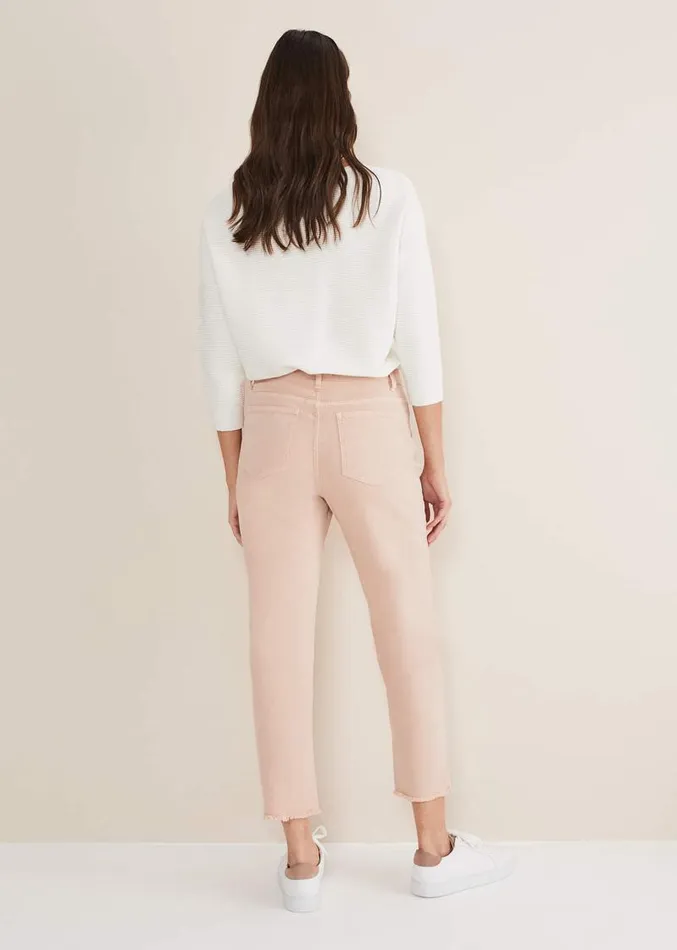 Petra Raw Hem Straight Leg Jean Pink Women Phase Eight Trousers