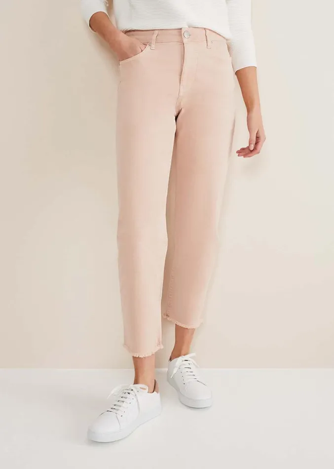 Petra Raw Hem Straight Leg Jean Pink Women Phase Eight Trousers