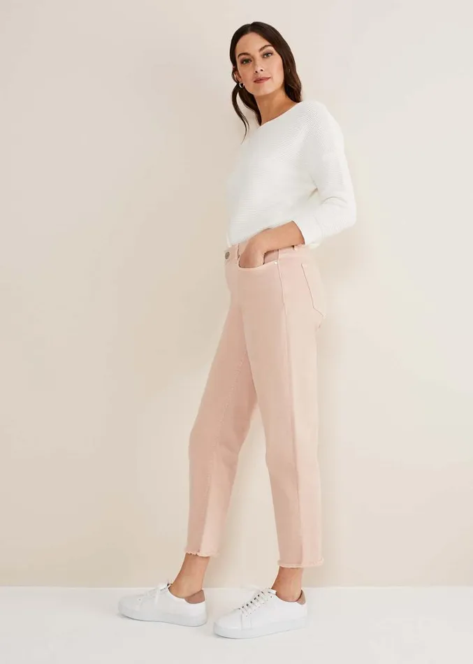 Petra Raw Hem Straight Leg Jean Pink Women Phase Eight Trousers