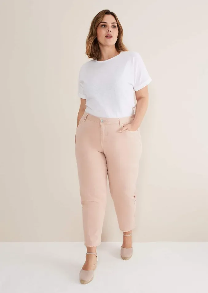 Petra Raw Hem Straight Leg Jean Pink Women Phase Eight Trousers
