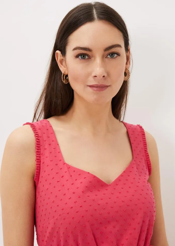 Peyton Cotton Dobby Midi Dress Hot Pink Women Phase Eight Dresses