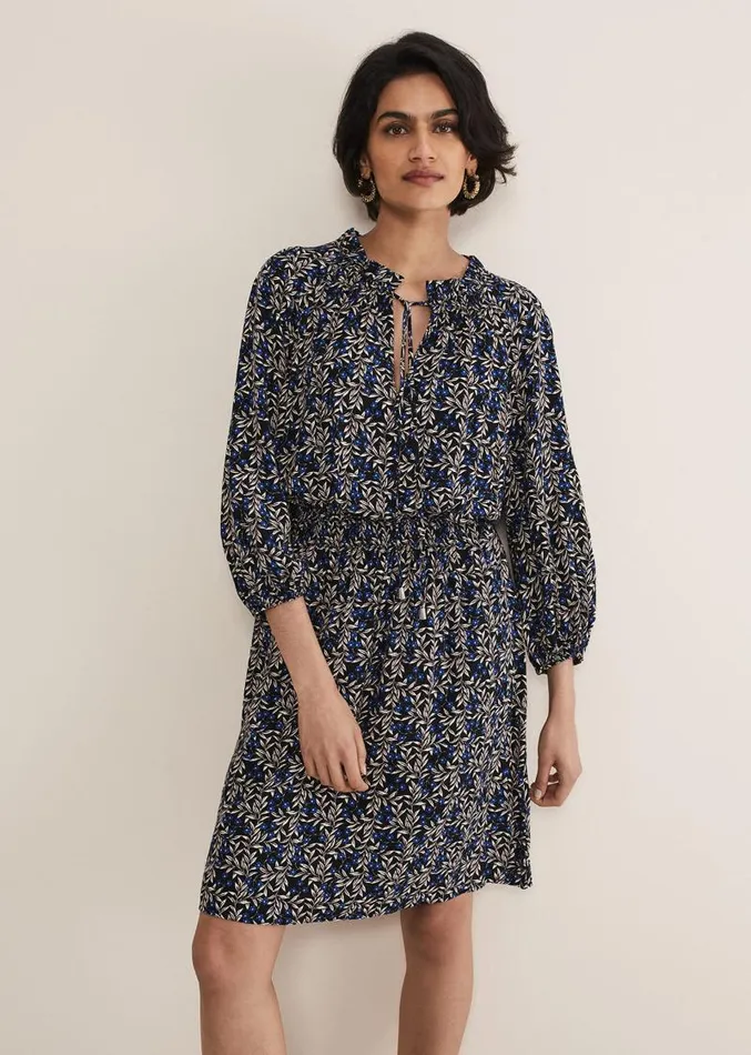 Phillipa Floral Swing Dress Navy Women Phase Eight Dresses