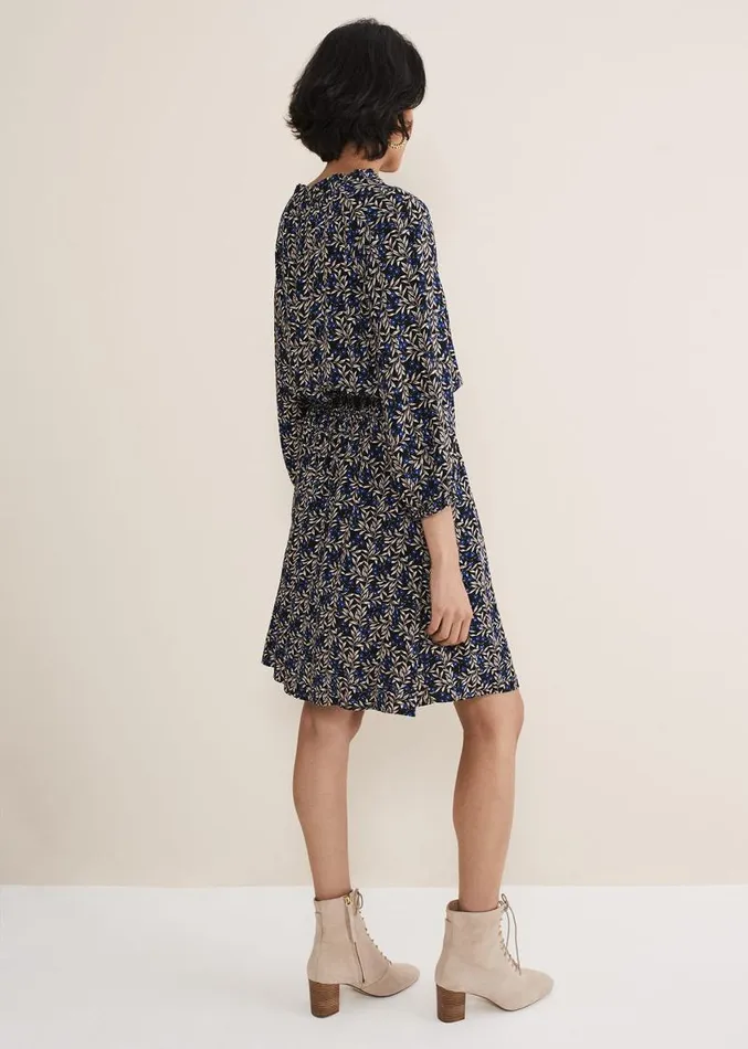 Phillipa Floral Swing Dress Navy Women Phase Eight Dresses