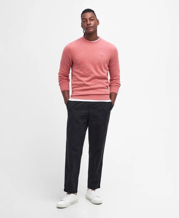 Pima Cotton Crew Neck Jumper Honey Gold Men Barbour Jumpers