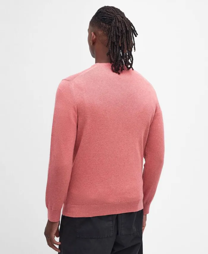 Pima Cotton Crew Neck Jumper Honey Gold Men Barbour Jumpers