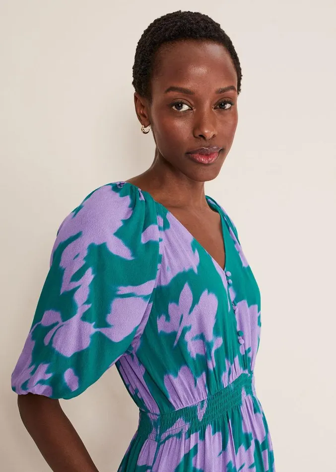 Pippa Midi Dress Greenpurple Women Phase Eight Dresses