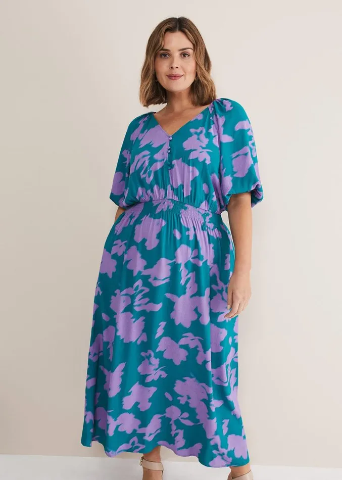 Pippa Midi Dress Greenpurple Women Phase Eight Dresses