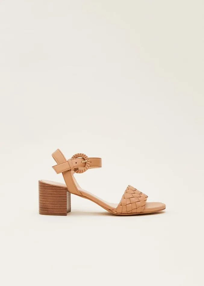 Plaited Leather Heel Sandal Tan Women Phase Eight Heels