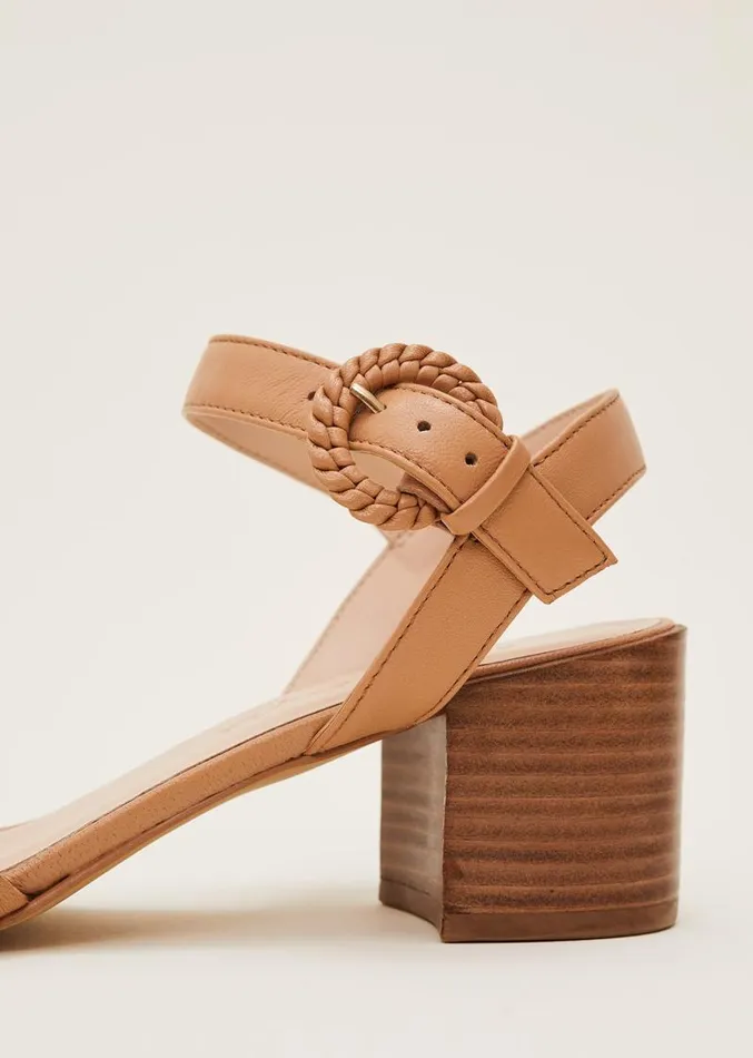 Plaited Leather Heel Sandal Tan Women Phase Eight Heels