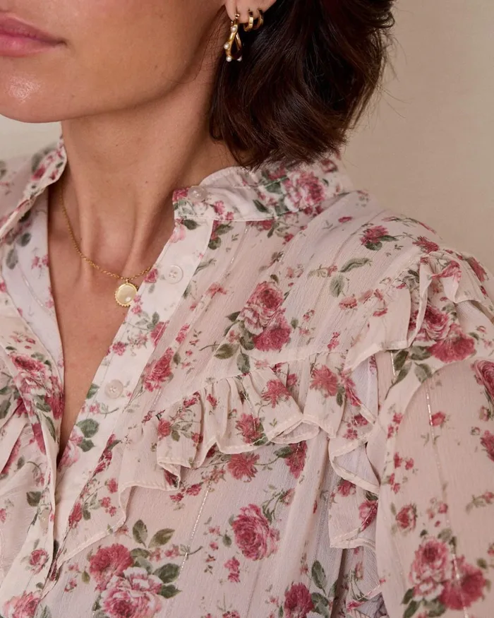 Polin Et Moi Amelie Flowers Shirt Rose Women Blouses And Shirts Polin Et Moi Amelie Flowers Shirt Rose Women Blouses And Shirts
