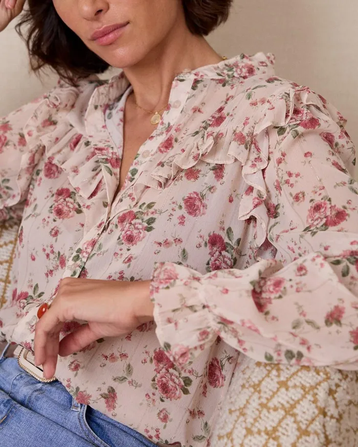 Polin Et Moi Amelie Flowers Shirt Rose Women Blouses And Shirts Polin Et Moi Amelie Flowers Shirt Rose Women Blouses And Shirts