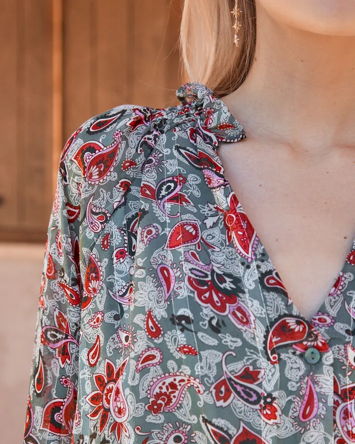 Polin Et Moi Amoebas Malila Blouse Eucalyptus Women Blouses And Shirts Polin Et Moi Amoebas Malila Blouse Eucalyptus Women Blouses And Shirts