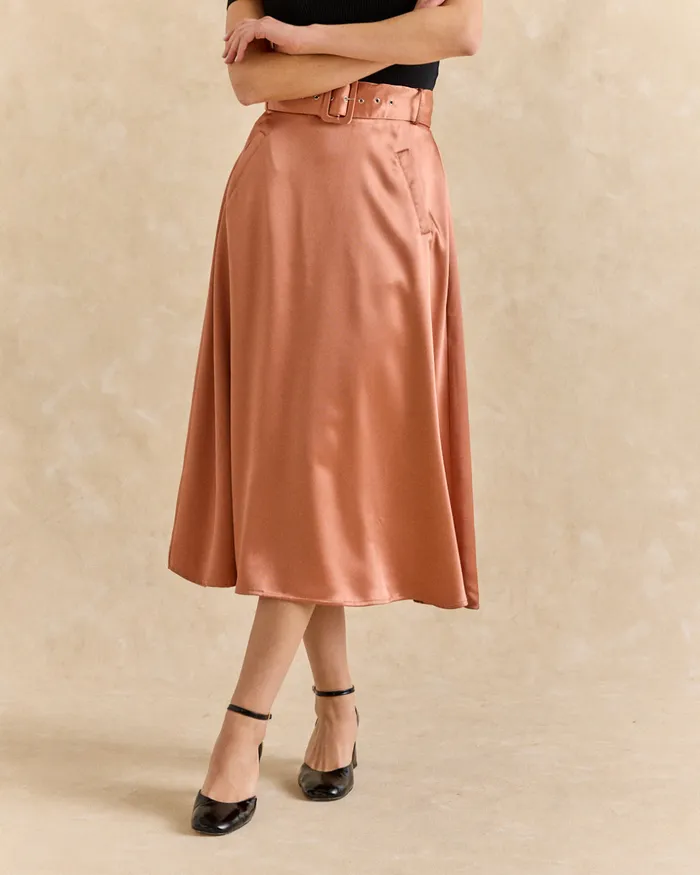 Polin Et Moi Bibi Belt Skirt Salmon Women Skirts Polin Et Moi Bibi Belt Skirt Salmon Women Skirts