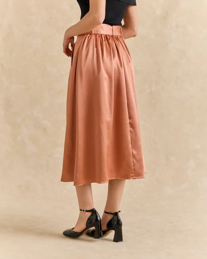 Polin Et Moi Bibi Belt Skirt Salmon Women Skirts Polin Et Moi Bibi Belt Skirt Salmon Women Skirts