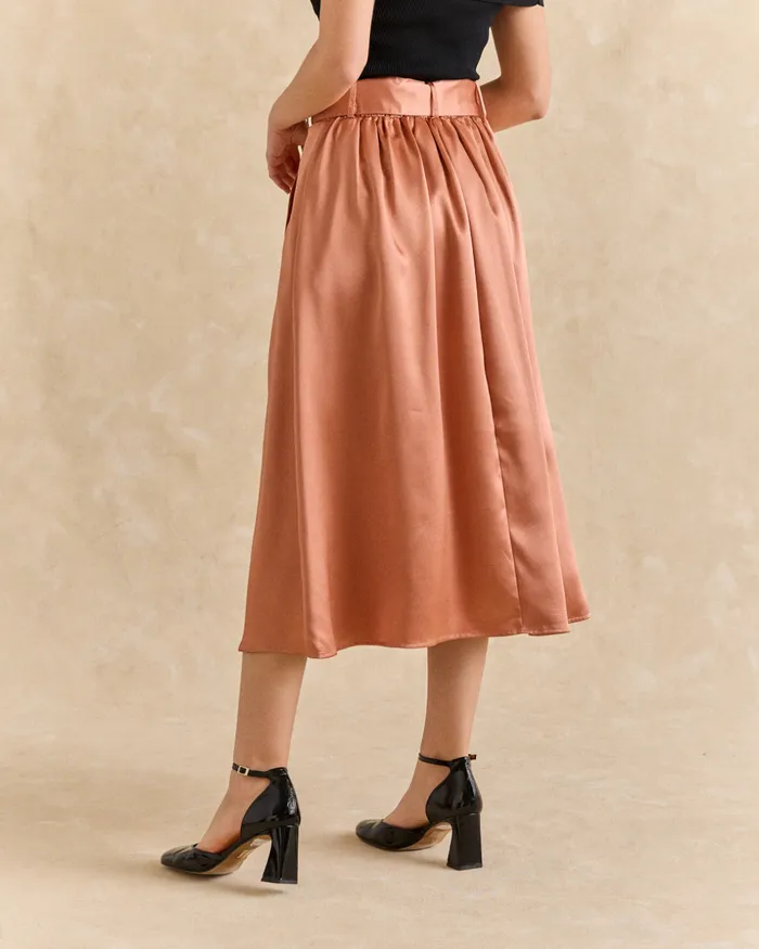 Polin Et Moi Bibi Belt Skirt Salmon Women Skirts Polin Et Moi Bibi Belt Skirt Salmon Women Skirts