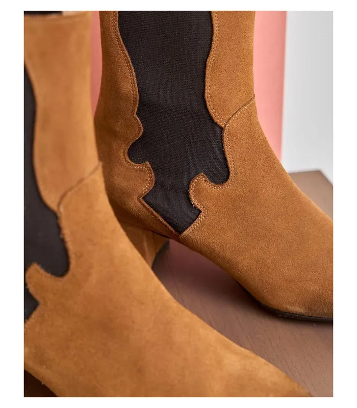 Polin Et Moi Booty Suede Abbas Leather Women Ankle Boots Polin Et Moi Booty Suede Abbas Leather Women Ankle Boots