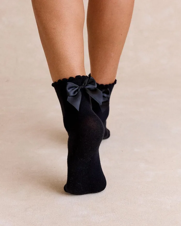 Polin Et Moi Bow Carmen Socks Black Women Socks