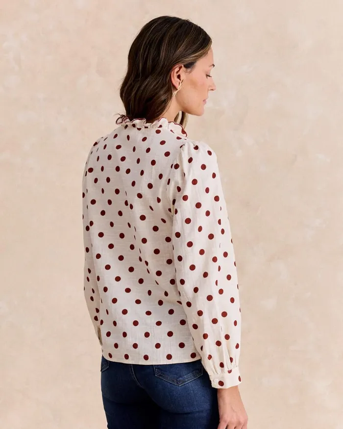 Polin Et Moi Buria Polka Dot Shirt Raw Women Blouses And Shirts Polin Et Moi Buria Polka Dot Shirt Raw Women Blouses And Shirts