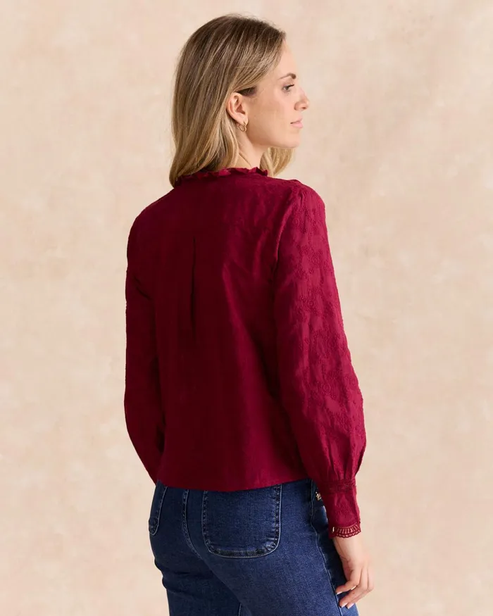 Polin Et Moi Cantina Embroidery Shirt Bordeaux Women Blouses And Shirts Polin Et Moi Cantina Embroidery Shirt Bordeaux Women Blouses And Shirts
