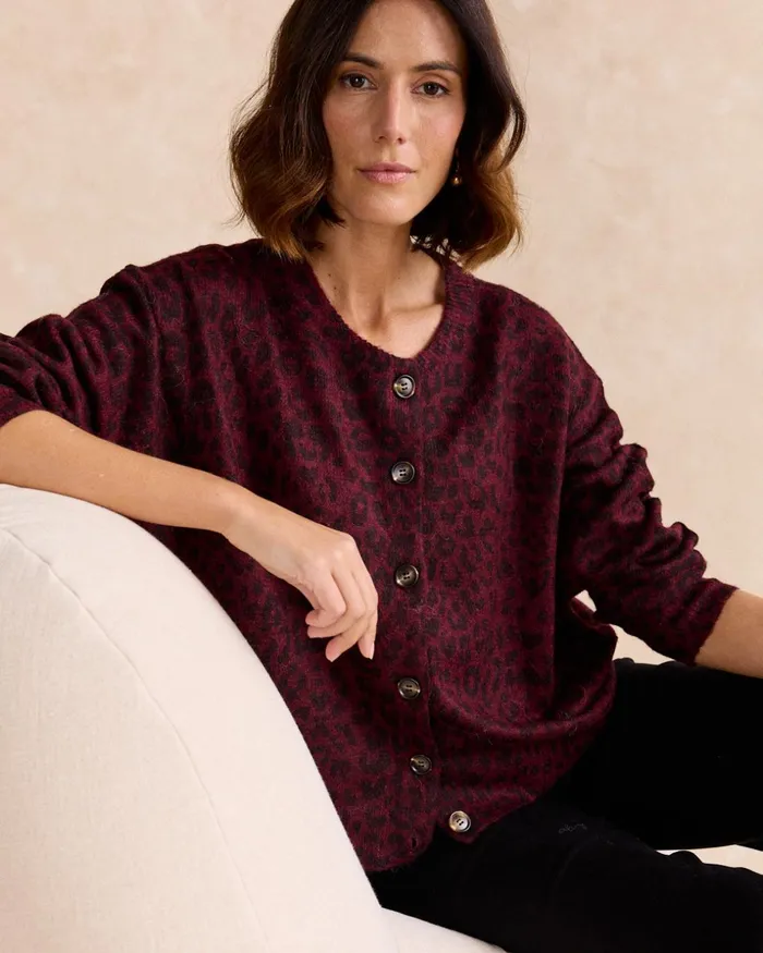 Polin Et Moi Cardigan Animal Malena Bordeaux Women Cardigans And Sweaters Polin Et Moi Cardigan Animal Malena Bordeaux Women Cardigans And Sweaters